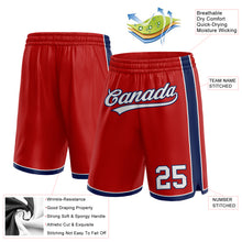 Laden Sie das Bild in den Galerie-Viewer, Custom Red White-Navy Authentic Basketball Shorts

