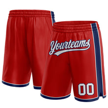 Laden Sie das Bild in den Galerie-Viewer, Custom Red White-Navy Authentic Basketball Shorts
