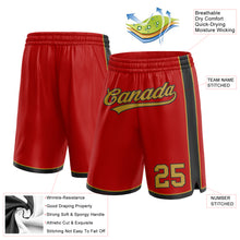 Laden Sie das Bild in den Galerie-Viewer, Custom Red Old Gold-Black Authentic Basketball Shorts
