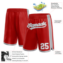 Laden Sie das Bild in den Galerie-Viewer, Custom Red White-Gray Authentic Basketball Shorts
