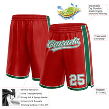 Laden Sie das Bild in den Galerie-Viewer, Custom Red White-Kelly Green Authentic Basketball Shorts
