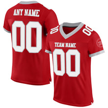 Загрузить изображение в средство просмотра галереи, Custom Red White-Gray Mesh Authentic Football Jersey
