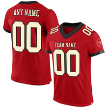 Laden Sie das Bild in den Galerie-Viewer, Custom Red Cream-Black Mesh Authentic Football Jersey
