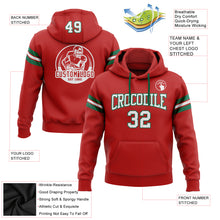Load image into Gallery viewer, Custom Stitched Red White-Kelly Green Football Pullover Sweatshirt Hoodie
