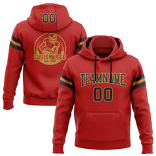 Load image into Gallery viewer, Custom Stitched Red Black-Old Gold Football Pullover Sweatshirt Hoodie

