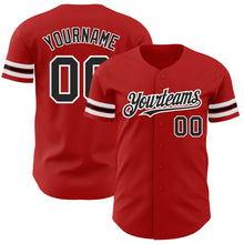 Load image into Gallery viewer, Custom Red Black-White Authentic Baseball Jersey
