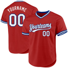 Charger l&#39;image dans la galerie, Custom Red White-Black Authentic Throwback Baseball Jersey
