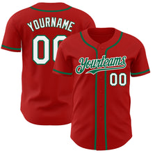 Load image into Gallery viewer, Custom Red White-Kelly Green Authentic Baseball Jersey
