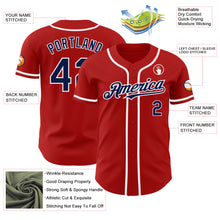 Laden Sie das Bild in den Galerie-Viewer, Custom Red Navy-White Authentic Baseball Jersey
