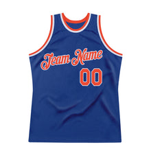 Загрузить изображение в средство просмотра галереи, Custom Royal Orange-White Authentic Throwback Basketball Jersey
