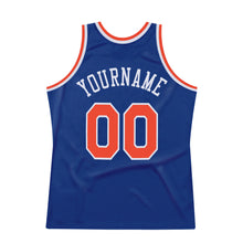 Загрузить изображение в средство просмотра галереи, Custom Royal Orange-White Authentic Throwback Basketball Jersey
