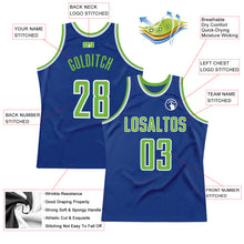 Load image into Gallery viewer, Custom Royal Neon Green-White Authentic Throwback Basketball Jersey
