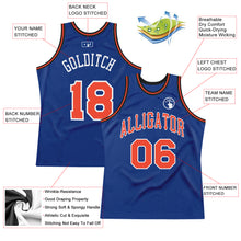 Load image into Gallery viewer, Custom Royal Orange-White Authentic Throwback Basketball Jersey
