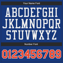 Load image into Gallery viewer, Custom Royal Orange-White Authentic Throwback Basketball Jersey
