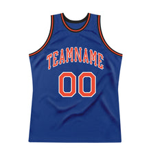 Load image into Gallery viewer, Custom Royal Orange-White Authentic Throwback Basketball Jersey
