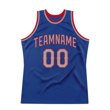 Load image into Gallery viewer, Custom Royal Gray-Red Authentic Throwback Basketball Jersey
