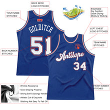 Load image into Gallery viewer, Custom Royal White-Orange Authentic Throwback Basketball Jersey

