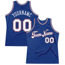 Load image into Gallery viewer, Custom Royal White-Orange Authentic Throwback Basketball Jersey
