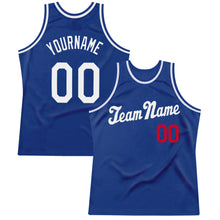 Load image into Gallery viewer, Custom Royal White-Red Authentic Throwback Basketball Jersey
