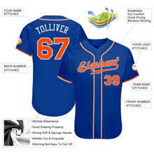Laden Sie das Bild in den Galerie-Viewer, Custom Royal Orange-White Authentic Baseball Jersey
