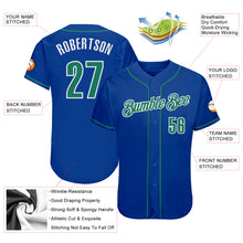 Load image into Gallery viewer, Custom Royal Kelly Green-White Authentic Baseball Jersey
