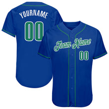 Load image into Gallery viewer, Custom Royal Kelly Green-White Authentic Baseball Jersey
