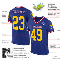 Load image into Gallery viewer, Custom Royal Gold-Maroon Mesh Authentic Throwback Football Jersey
