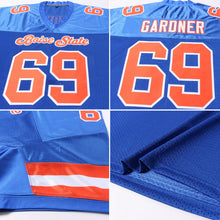Load image into Gallery viewer, Custom Royal Orange-White Mesh Authentic Football Jersey
