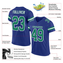 Load image into Gallery viewer, Custom Royal Kelly Green-White Mesh Authentic Football Jersey
