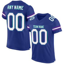 Load image into Gallery viewer, Custom Royal White-Purple Mesh Authentic Football Jersey
