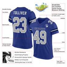 Load image into Gallery viewer, Custom Royal Gray-White Mesh Authentic Football Jersey
