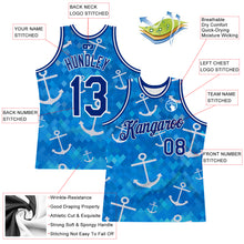 Load image into Gallery viewer, Custom Royal Royal-White 3D Pattern Design Anchors Authentic Basketball Jersey

