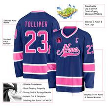 Laden Sie das Bild in den Galerie-Viewer, Custom Royal Pink-White Hockey Jersey

