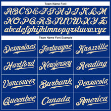 Load image into Gallery viewer, Custom Royal Cream-Gold Authentic Sleeveless Baseball Jersey
