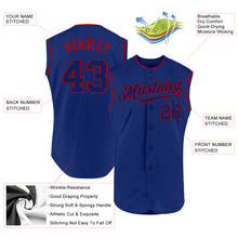 Load image into Gallery viewer, Custom Royal Royal-Red Authentic Sleeveless Baseball Jersey
