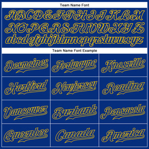 Custom Royal Royal-Gold Authentic Sleeveless Baseball Jersey
