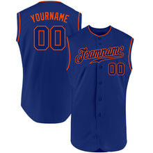 Load image into Gallery viewer, Custom Royal Royal-Orange Authentic Sleeveless Baseball Jersey
