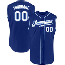 Laden Sie das Bild in den Galerie-Viewer, Custom Royal White-Light Blue Authentic Sleeveless Baseball Jersey
