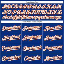 Laden Sie das Bild in den Galerie-Viewer, Custom Royal White-Orange Authentic Sleeveless Baseball Jersey
