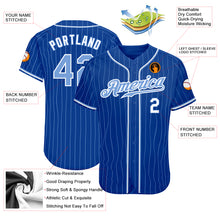 Laden Sie das Bild in den Galerie-Viewer, Custom Royal Light Blue Pinstripe Light Blue-White Authentic Baseball Jersey
