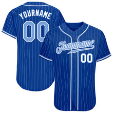 Laden Sie das Bild in den Galerie-Viewer, Custom Royal Light Blue Pinstripe Light Blue-White Authentic Baseball Jersey
