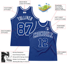 Загрузить изображение в средство просмотра галереи, Custom Royal Royal-White Authentic Throwback Basketball Jersey

