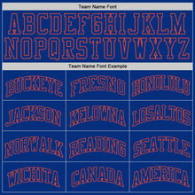Load image into Gallery viewer, Custom Royal Royal-Orange Authentic Throwback Basketball Jersey
