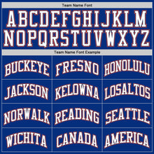 Load image into Gallery viewer, Custom Royal White-Orange Authentic Throwback Basketball Jersey
