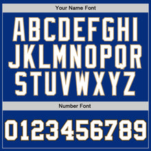 Load image into Gallery viewer, Custom Royal White-Old Gold Authentic Throwback Basketball Jersey
