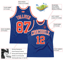 Load image into Gallery viewer, Custom Royal Orange-White Authentic Throwback Basketball Jersey
