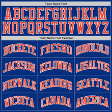 Load image into Gallery viewer, Custom Royal Orange-White Authentic Throwback Basketball Jersey
