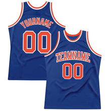 Load image into Gallery viewer, Custom Royal Orange-White Authentic Throwback Basketball Jersey
