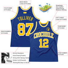 Load image into Gallery viewer, Custom Royal Gold-White Authentic Throwback Basketball Jersey
