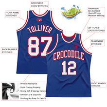 Load image into Gallery viewer, Custom Royal White-Red Authentic Throwback Basketball Jersey
